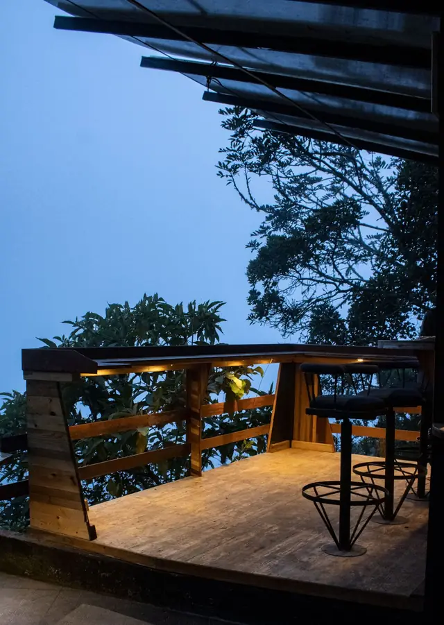 The bar at dusk